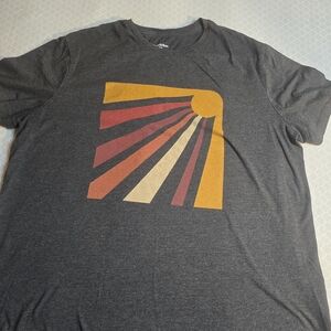 Goodfellow & Co Charcoal Tee with Retro Sun Design